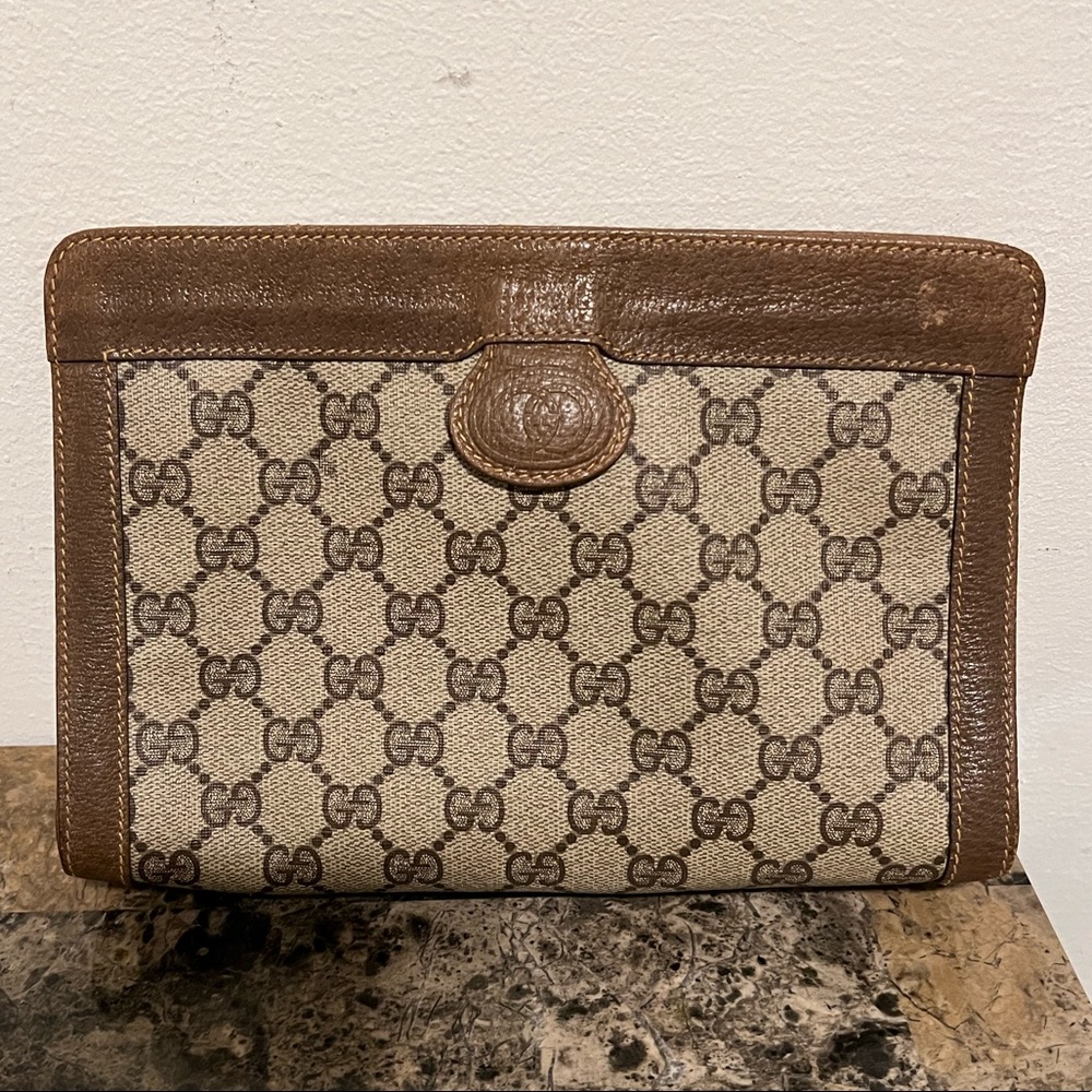 Leather Canvas Gucci Bag Clutch